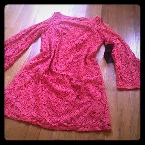 Adrianna Papell Pink Lace Dress NWT